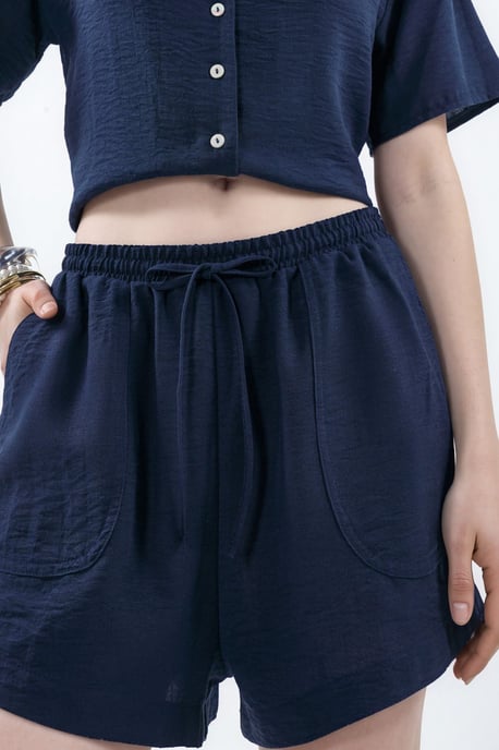Hoge Taille Wijde Pantalon Shorts met Rijgkoord Taille - Image 5