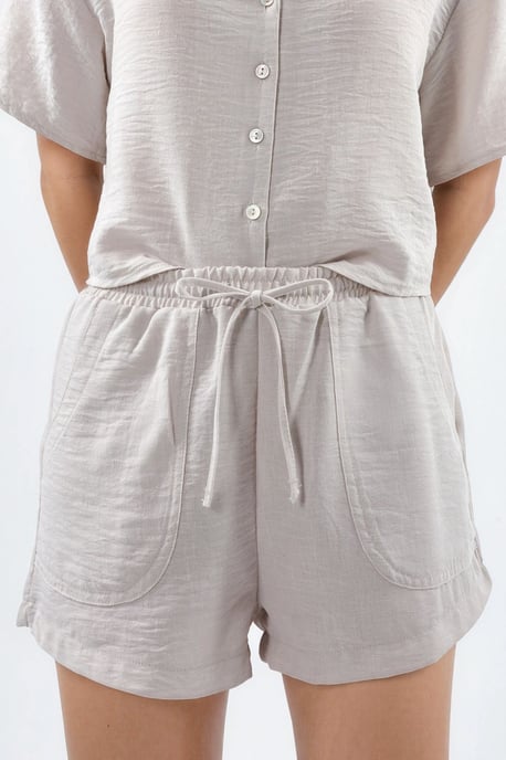 Hoge Taille Wijde Leg Shorts met Touwtje Taille - Image 4