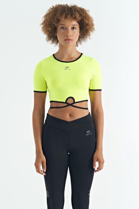 Elastic Crop T-Shirt with Crew Neck - Image 3
