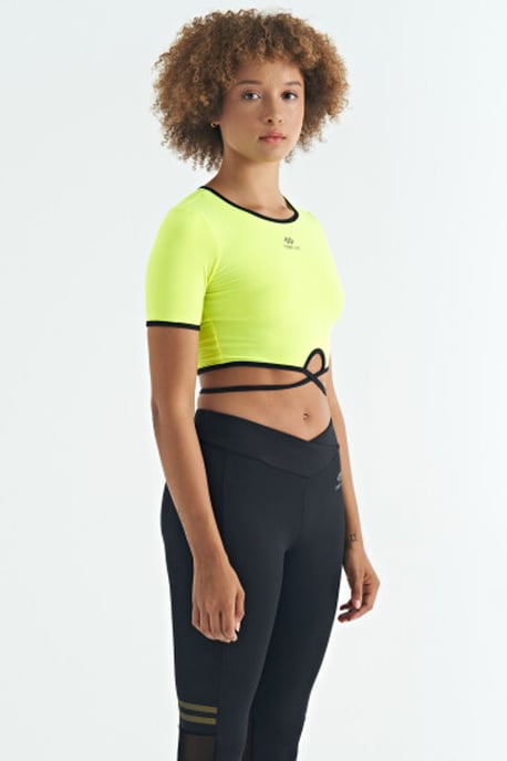 Elastic Crop T-Shirt with Crew Neck - Image 5