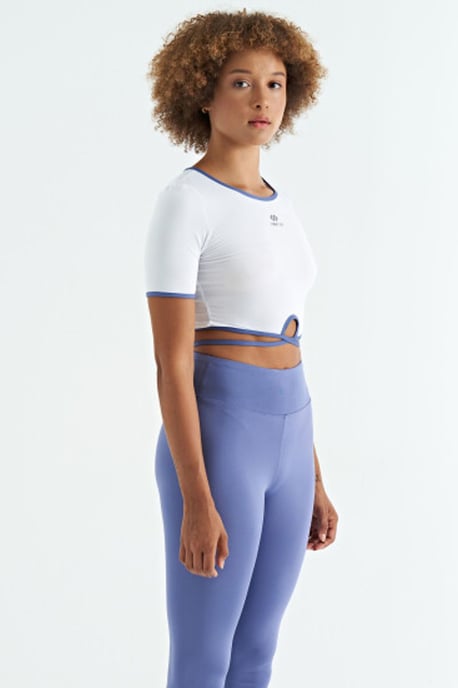 Elastic Crop T-Shirt with Crew Neck - Image 4