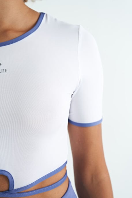 Elastic Crop T-Shirt with Crew Neck - Image 5