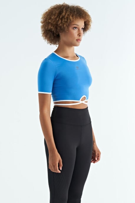 Elastic Crop T-Shirt with Crew Neck - Image 4