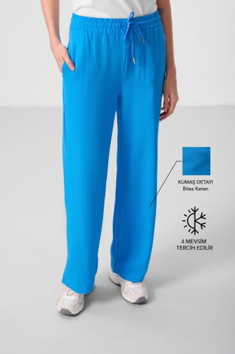 Mid-waist palazzo broek met koordjes - Image 1