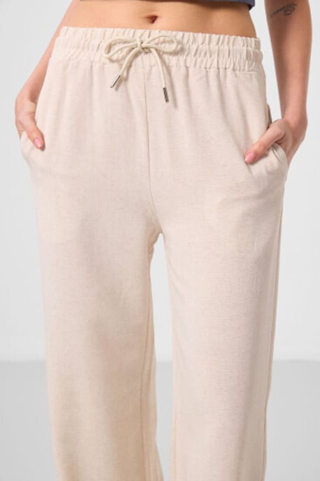 Mid-waist palazzo broek met koordjes - Image 3