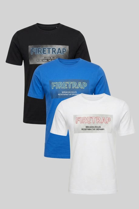 Multi 3 Pack Regular Fit Cotton Crew T-Shirts - Image 1