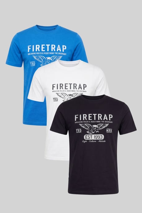 Multi 3 Pack Regular Fit Cotton Crew T-Shirts - Image 1