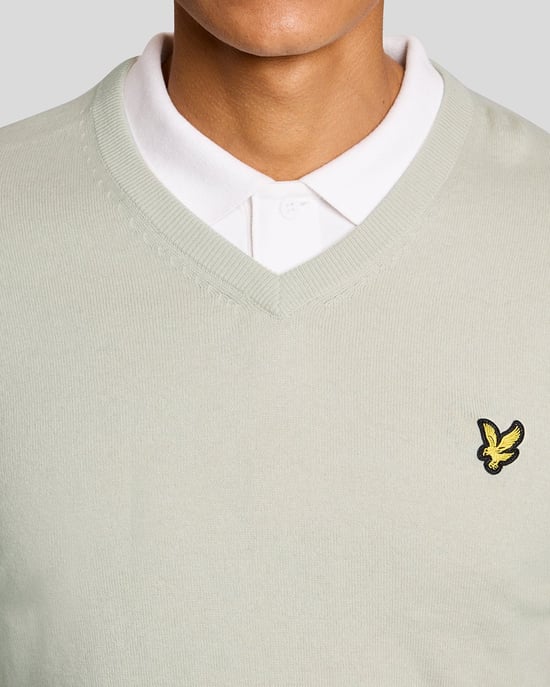 Cotton Blend V-Neck Jumper - Image 3