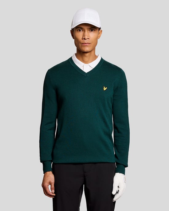 Cotton Blend V-Neck Jumper - Image 1