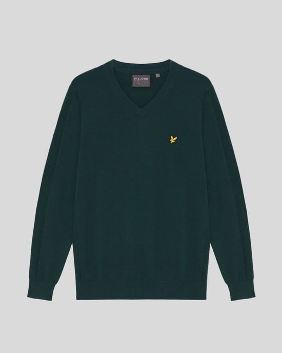 Cotton Blend V-Neck Jumper - Image 5
