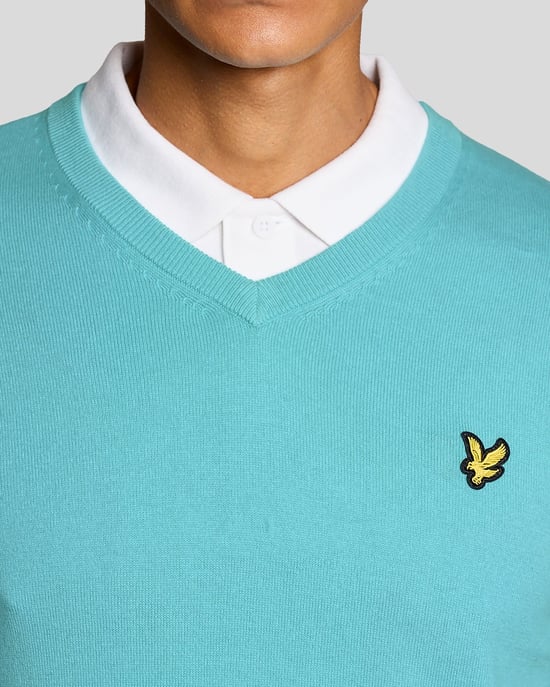 Cotton Blend V-Neck Jumper - Image 3
