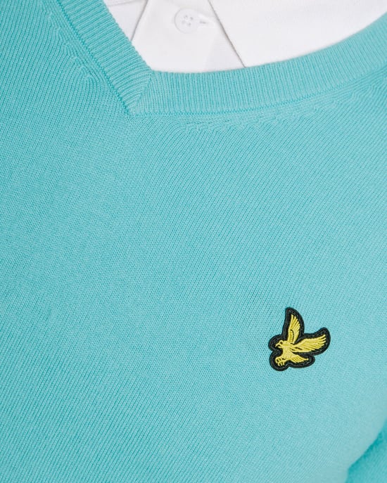 Cotton Blend V-Neck Jumper - Image 6