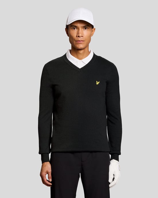 Cotton Blend V-Neck Jumper - Image 1