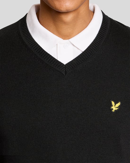 Cotton Blend V-Neck Jumper - Image 3