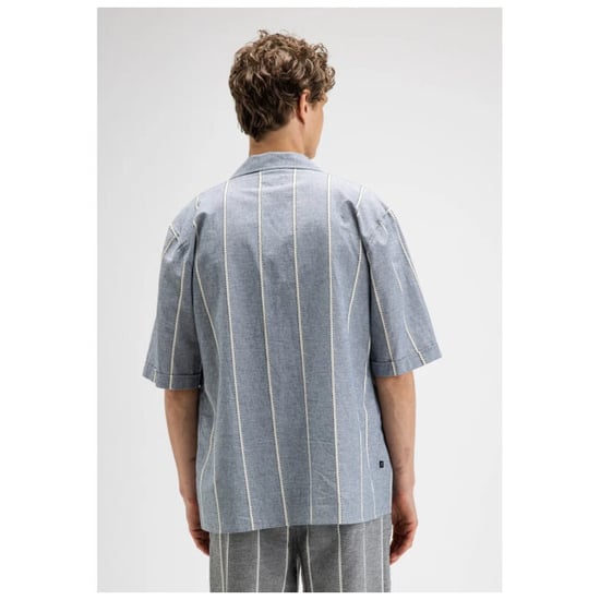 Butcher of Blue Quinn linen stripe shirt alaska blue - Image 4
