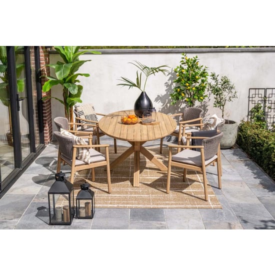 Garden Impressions Urania tafel ovaal 220x115 cm acaciahout met white wash - Image 5
