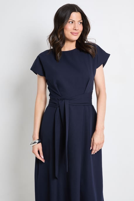 Formal Tie Waist Midi Dress - Image 2