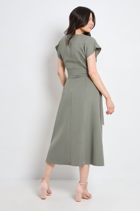 Formal Tie Waist Midi Dress - Image 3