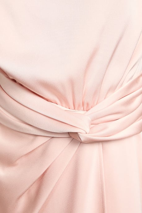 Petite Satin Midi Dress With Twist Waist - Image 4