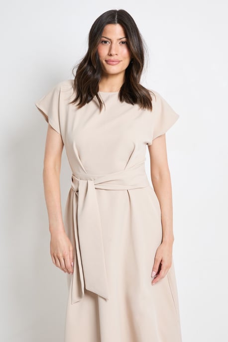 Formal Tie Waist Midi Dress - Image 2