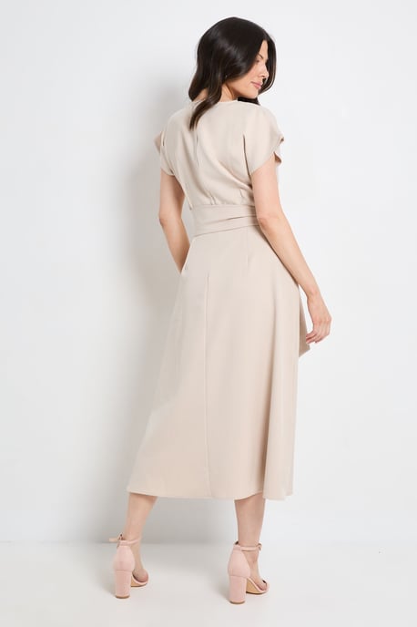 Formal Tie Waist Midi Dress - Image 3