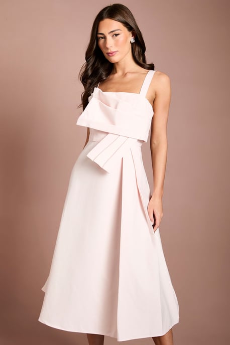 Pleat Twist Detail Midi Dress - Image 2