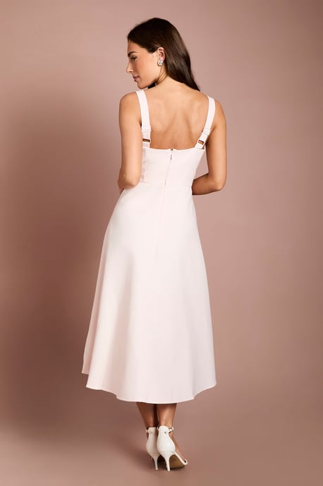 Pleat Twist Detail Midi Dress - Image 3