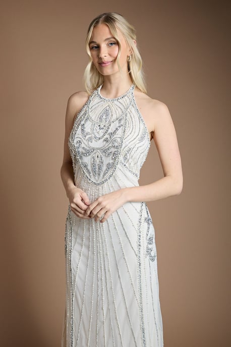 Coast Honoured Sculpting Halterneck Embellished Wedding Dress - Image 2