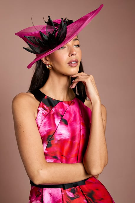 Lisa Tan Flower Detail Fascinator With Curved Edge - Image 2