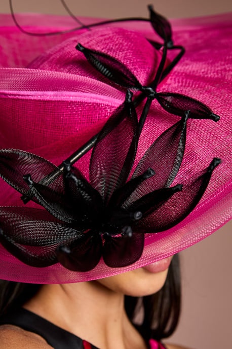 Lisa Tan Flower Detail Fascinator With Curved Edge - Image 3