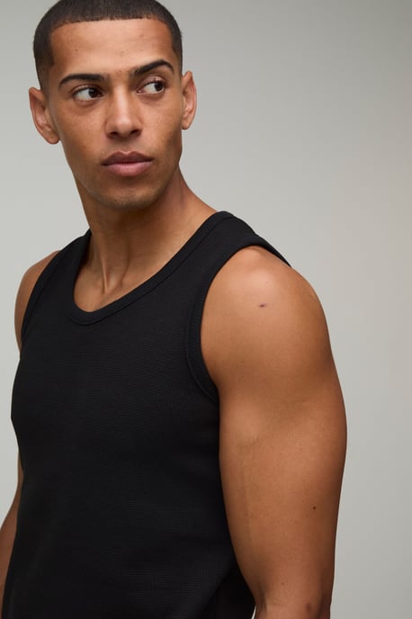 Essential Regular Fit Waffle Vest - Image 3