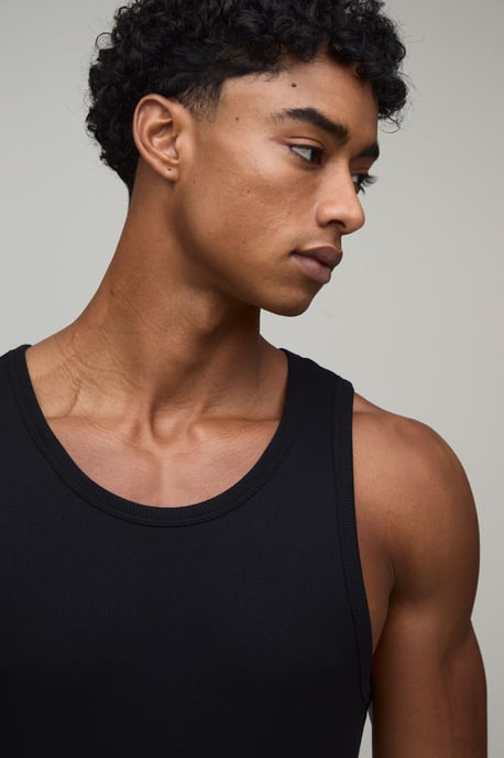 Slim Fit Essential Ribbed Vest - Image 3