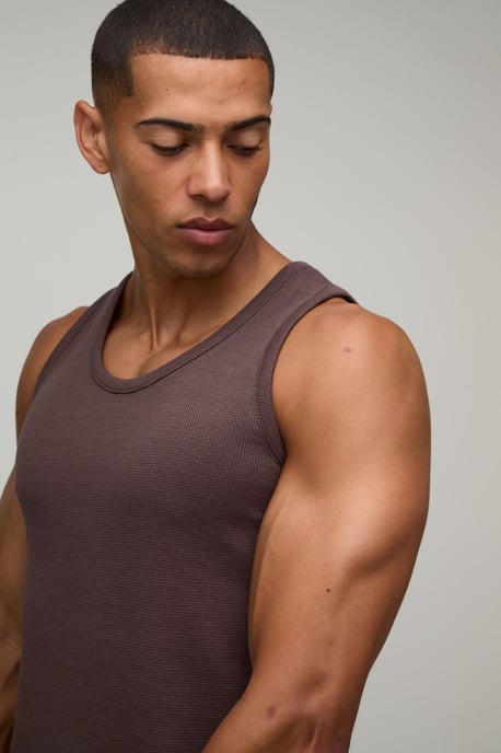 Essential Regular Fit Waffle Vest - Image 3