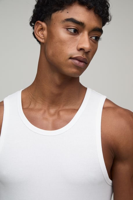 Slim Fit Essential Ribbed Vest - Image 3