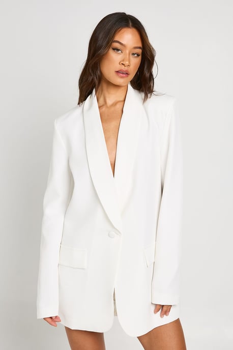 Tall Shoulder Pad Plunge Oversized Blazer - Image 1
