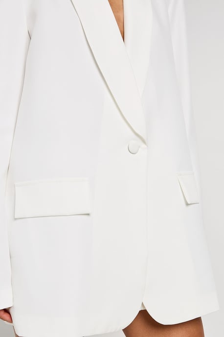 Tall Shoulder Pad Plunge Oversized Blazer - Image 4