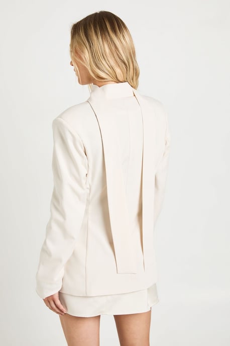Petite Scarf Detail Cinched Blazer - Image 2