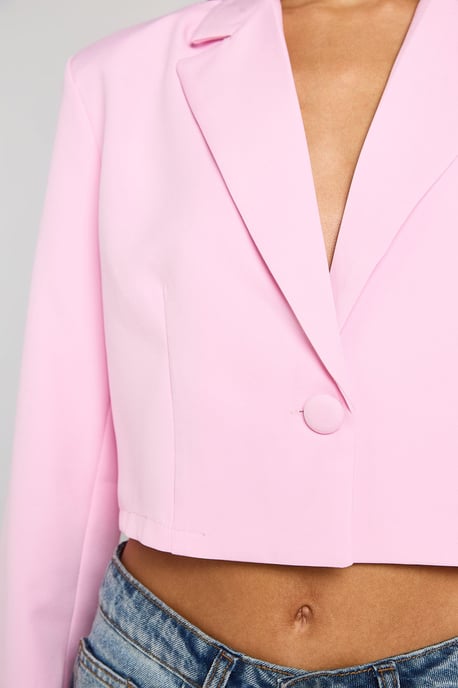 Tall Basic Woven Relaxed Fit Crop Blazer - Image 4