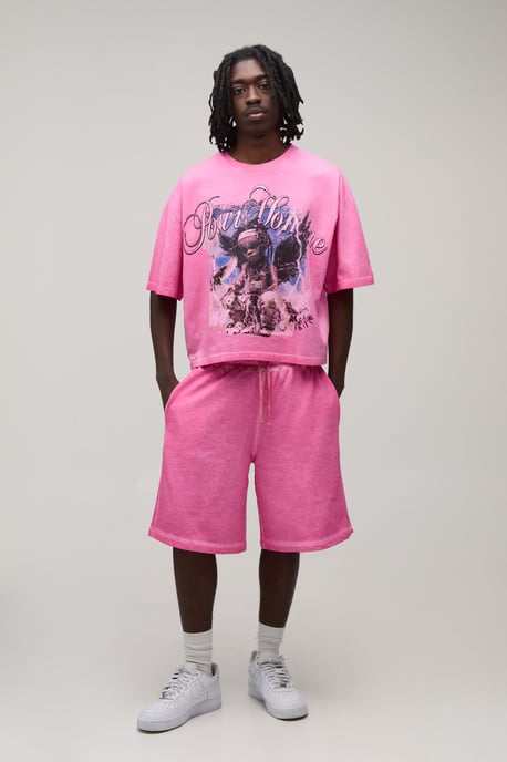 Baggy Fit Washed Bright Printed Short - Image 4