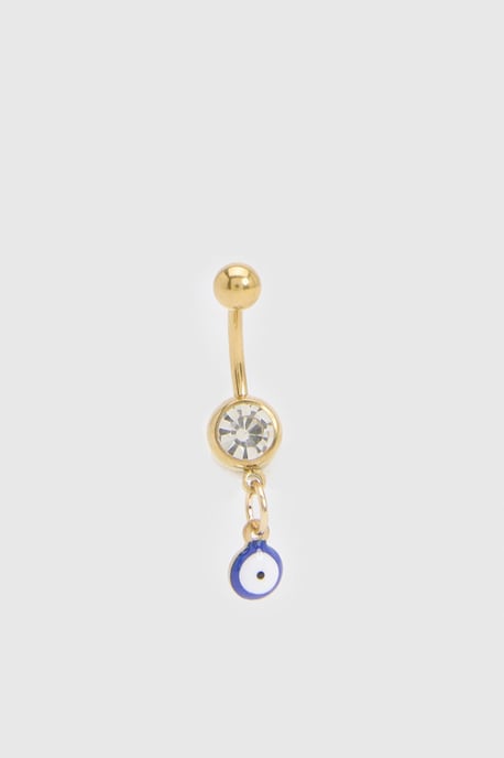 Stainless Steel Evil Eye Detail Belly Bar - Image 3