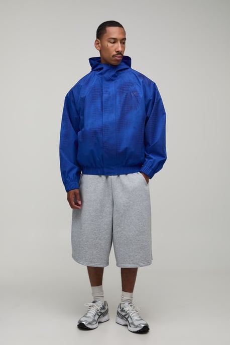Oversized Boxy Water Reactive Snake Print Hooded Sports Jacket - Image 4