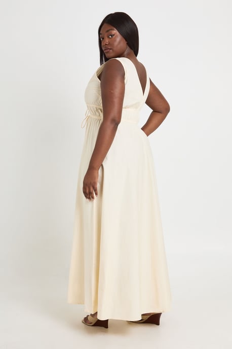Plus Deep V Front Tie Maxi Skater Dress - Image 2