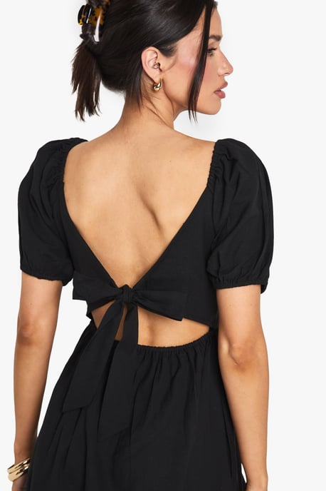 Tall Linen Puff Sleeve Maxi Dress - Image 4