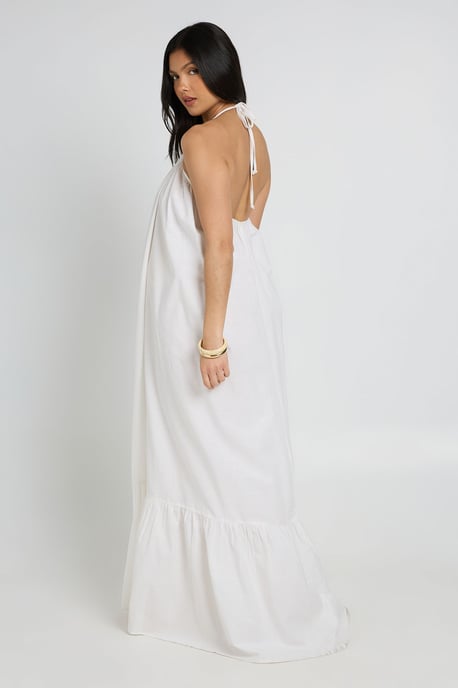 Maternity Beaded Tie One Shoulder Smock Maxi Dress - Image 2