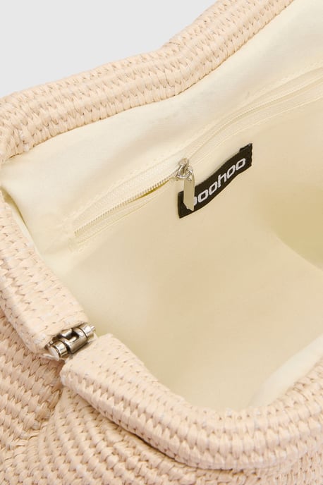 Pearl & Shell Raffia Slouchy Clutch Bag - Image 5
