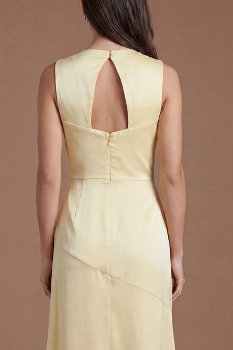 Cowl Neck Sleeveless Satin Midi Dress - Image 5