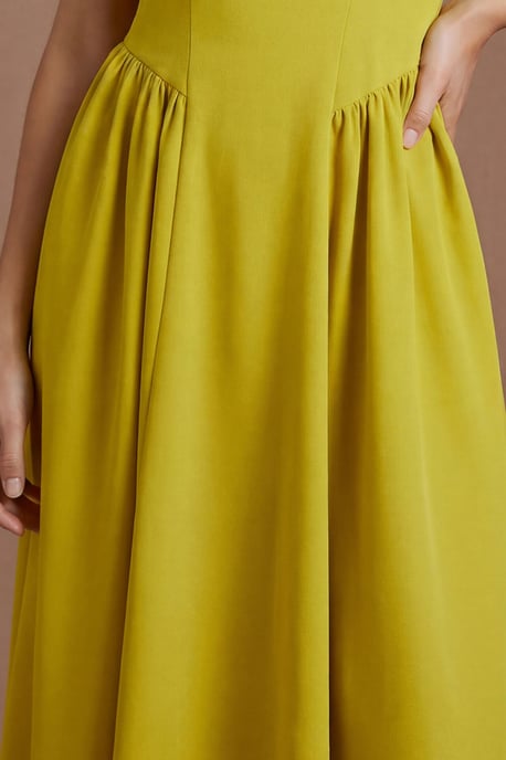 Sleeveless Crepe Midi Dress With Bow Detail Straps - Image 5