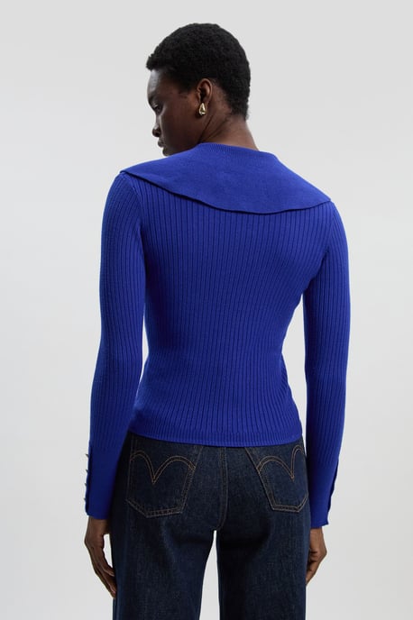 Viscose Blend Trim Detail Knit Top - Image 5