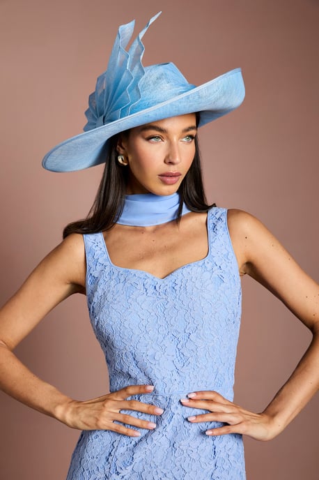 Lisa Tan Pleated Bow Detail Hat - Image 2