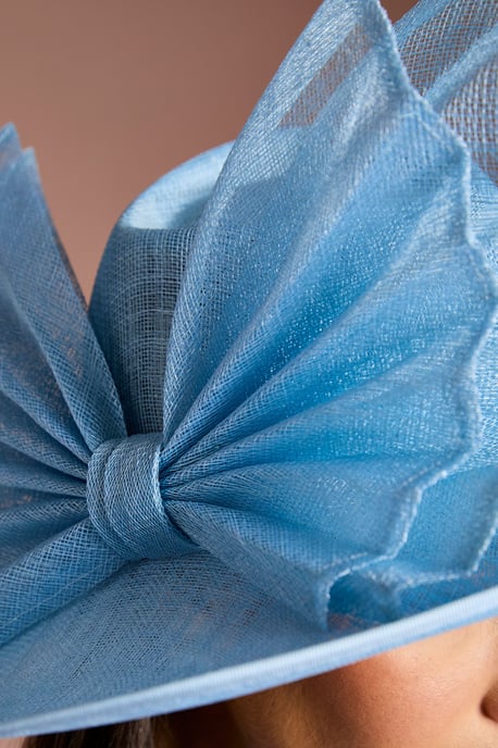 Lisa Tan Pleated Bow Detail Hat - Image 3